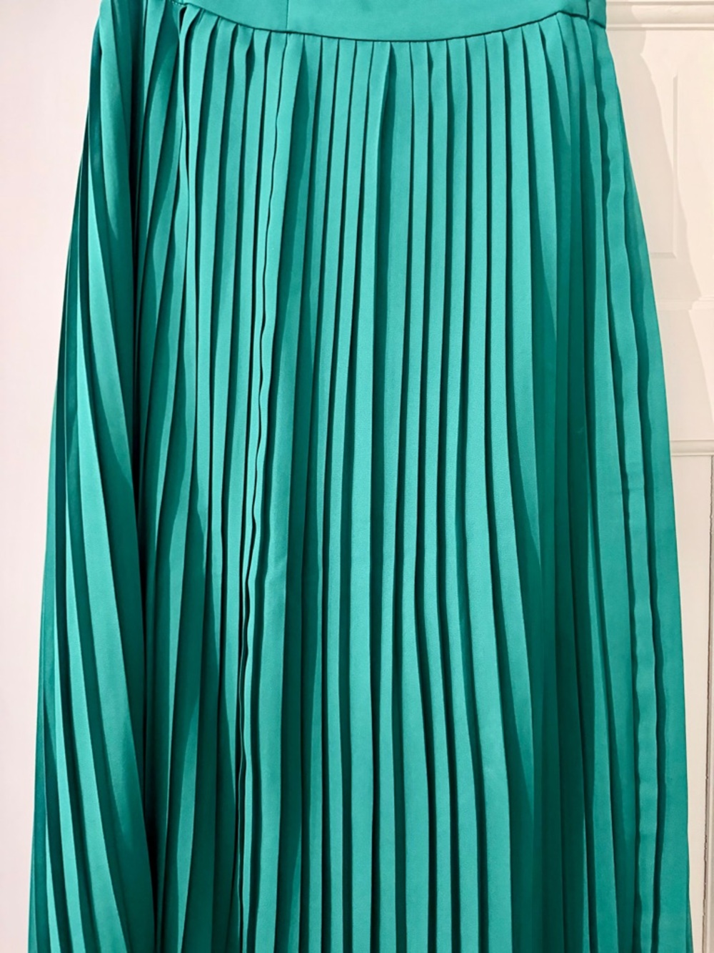 J. Crew Pleated Midi Skirt in Teal Green